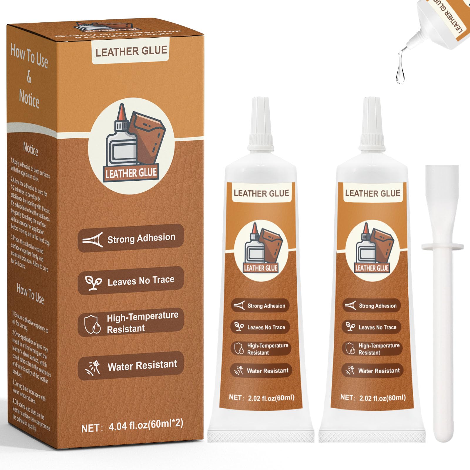 120ML Clear Leather Glue Adhesive, Leather Repair, Multi-purpose, Dries Clear, Transparent, Water Resistant