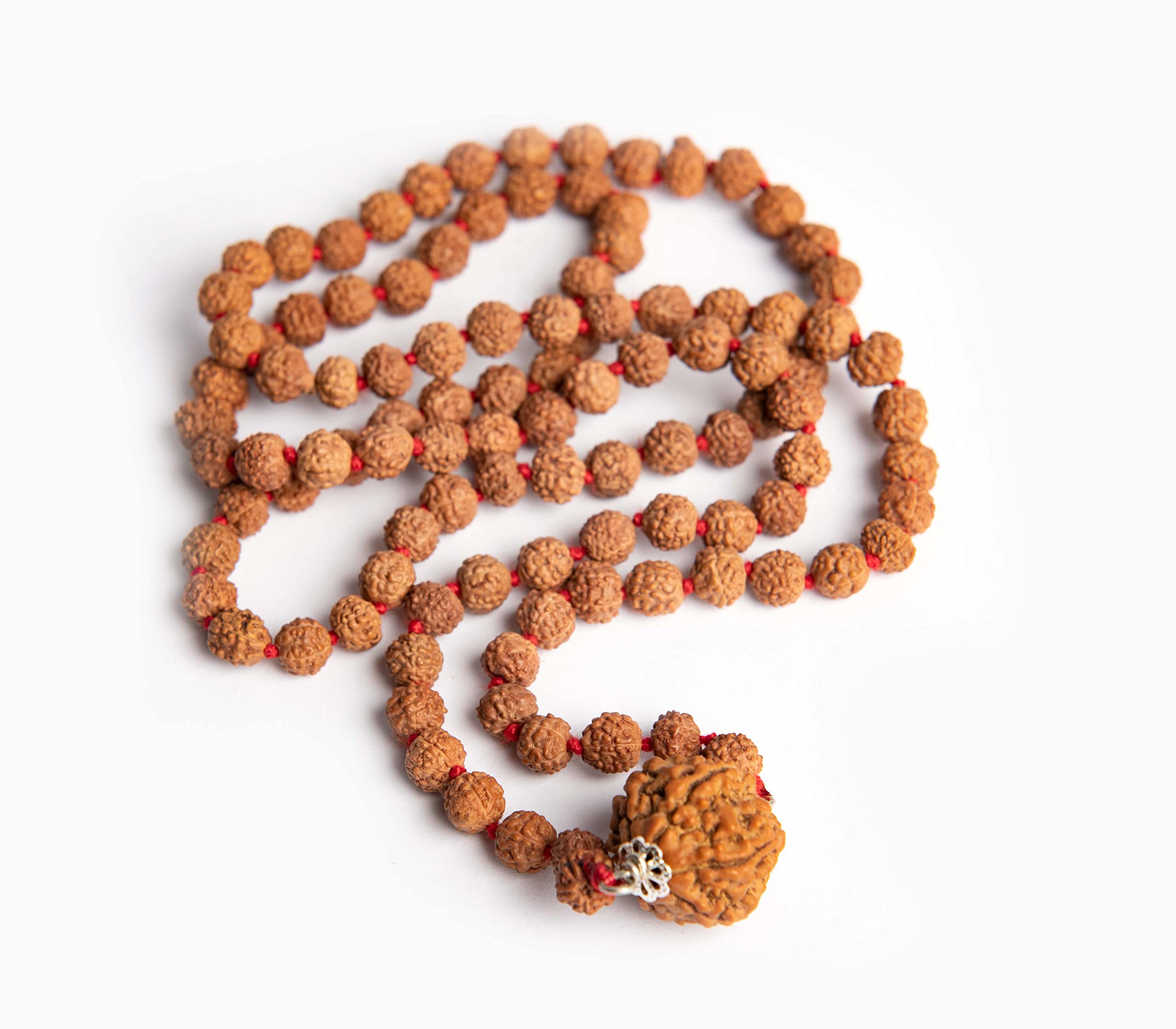 Wonder Care - oryginalny nepalski koralik Rudraksha, naturalny koralik Rudra, religijny różaniec z koralikami, Drewno
