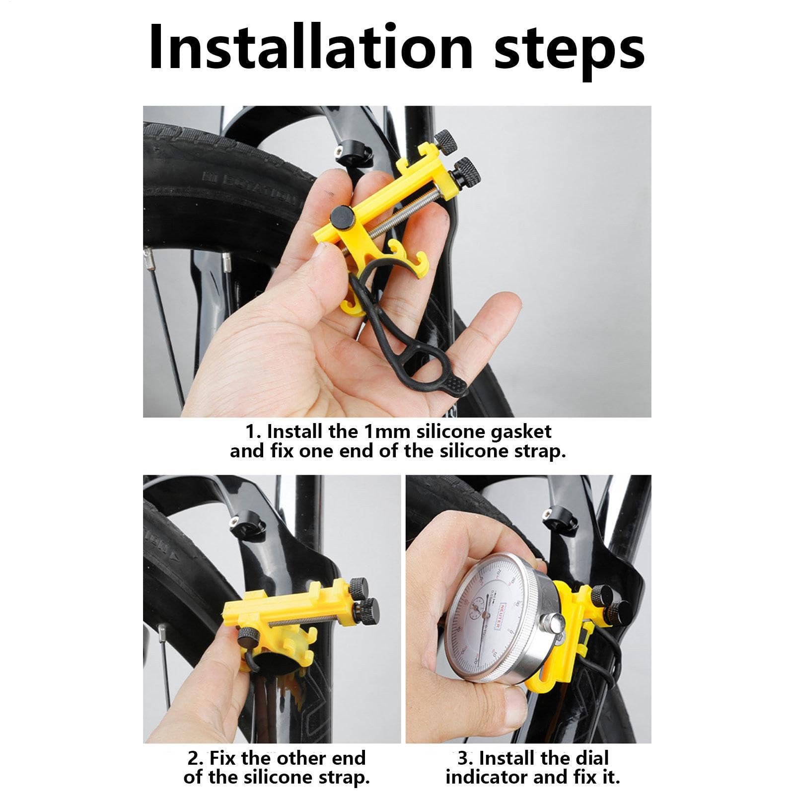 Jauge pour vélo - Support de centrage de roue de vélo - Outil de réglage des rayons de vélo - Outils de réglage de réparation de vélo - Accessoires de vélo pour la plupart des cadres de vélo