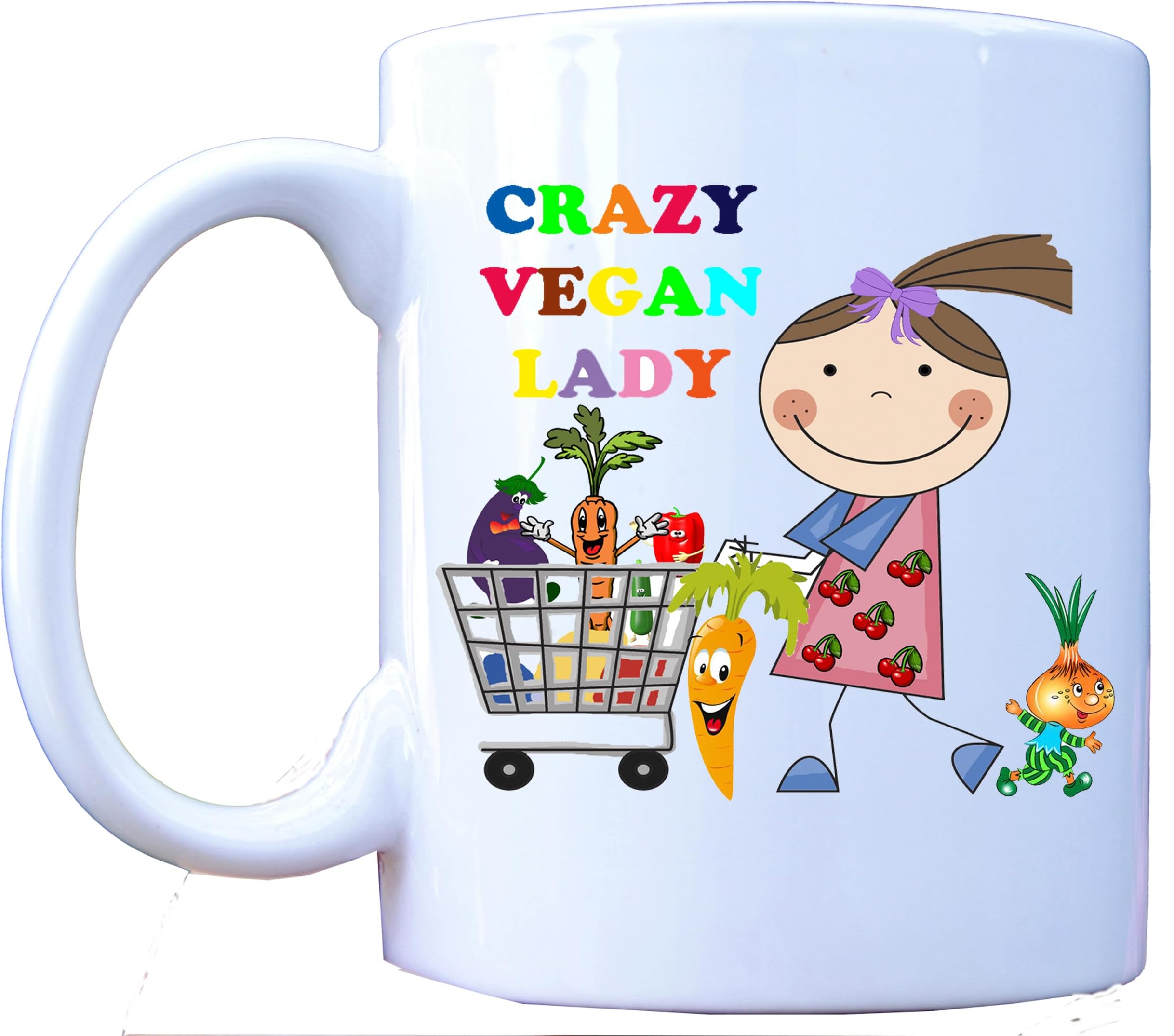 Crazy Vegan Lady Funny Novelty 11oz Tea/Coffee Mug, Birthday,Gift,Office