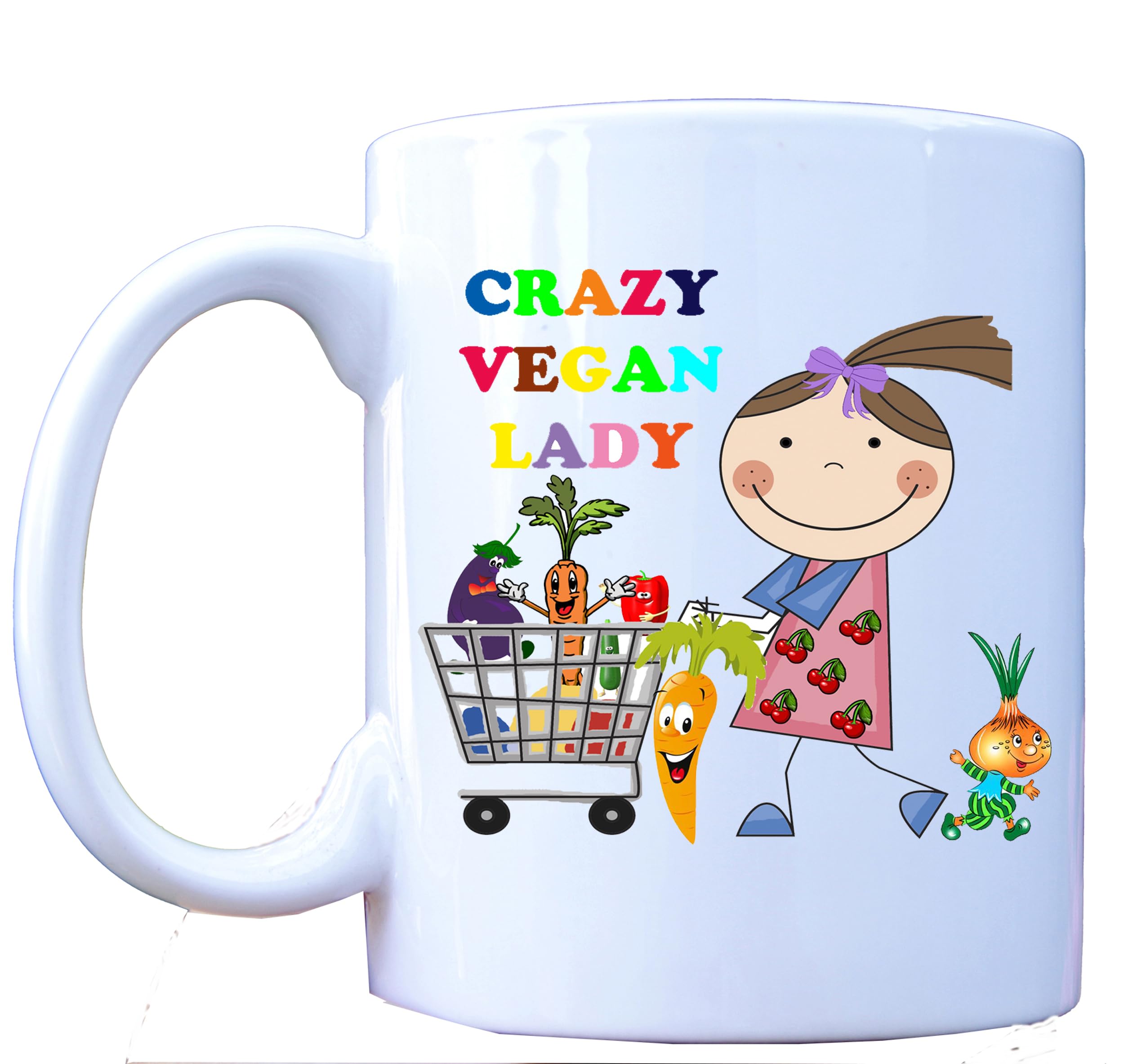 Crazy Vegan Lady Funny Novelty 11oz Tea/Coffee Mug, Birthday,Gift,Office