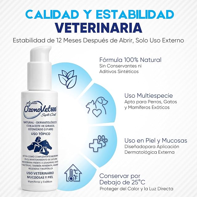 Foto 4 de 7 de OZONOVET Septi-Cicat Spray de Aceite Ozonizado para Perros y Gatos