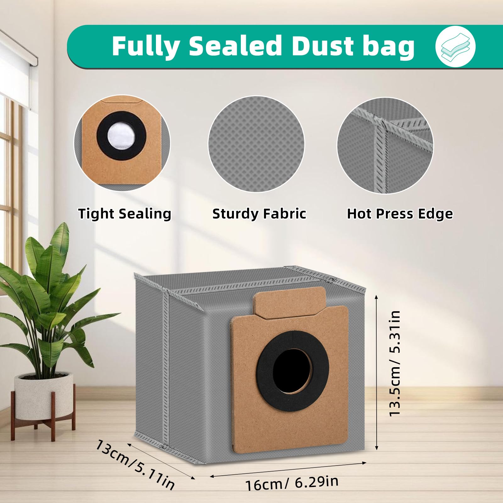 Donkivvy Confezione da 10 sacchetti di ricambio compatibili con Eufy Clean X8 Pro Robot Vacuum Self-Empty Station, sacchetti per la polvere a 4 strati di grande capacità