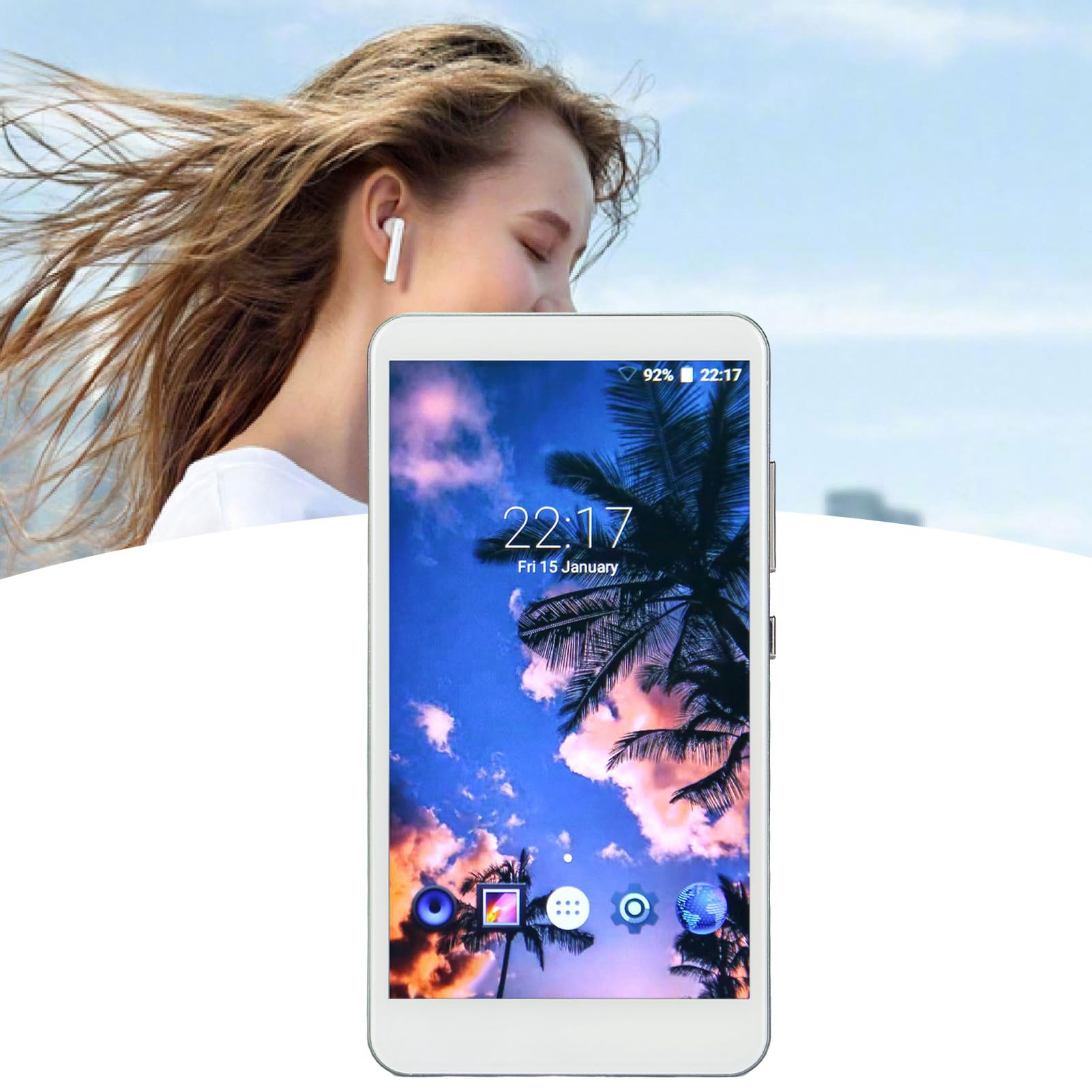 EMUKOEP Reproductor MP4 Totalmente Táctil de 5,0 Pulgadas de Alto Rendimiento para con WiFi para Entusiastas de los Viajes (Azul)