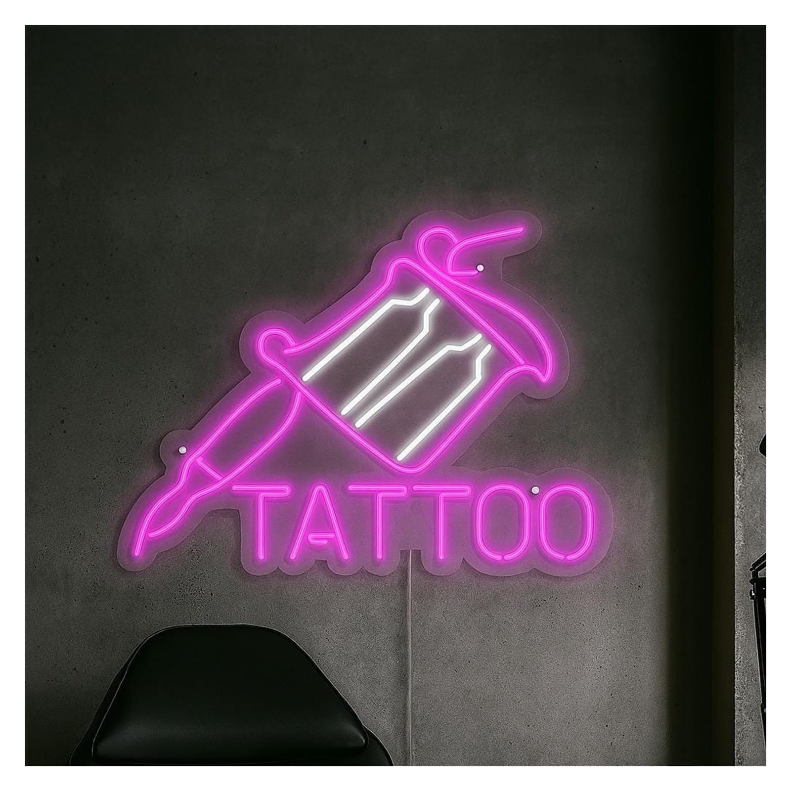 Shouxi A Sign Lamp Tattoo Machine Neon Sign, Suitable For Studio Wall Decor With Dimmable 53Cm