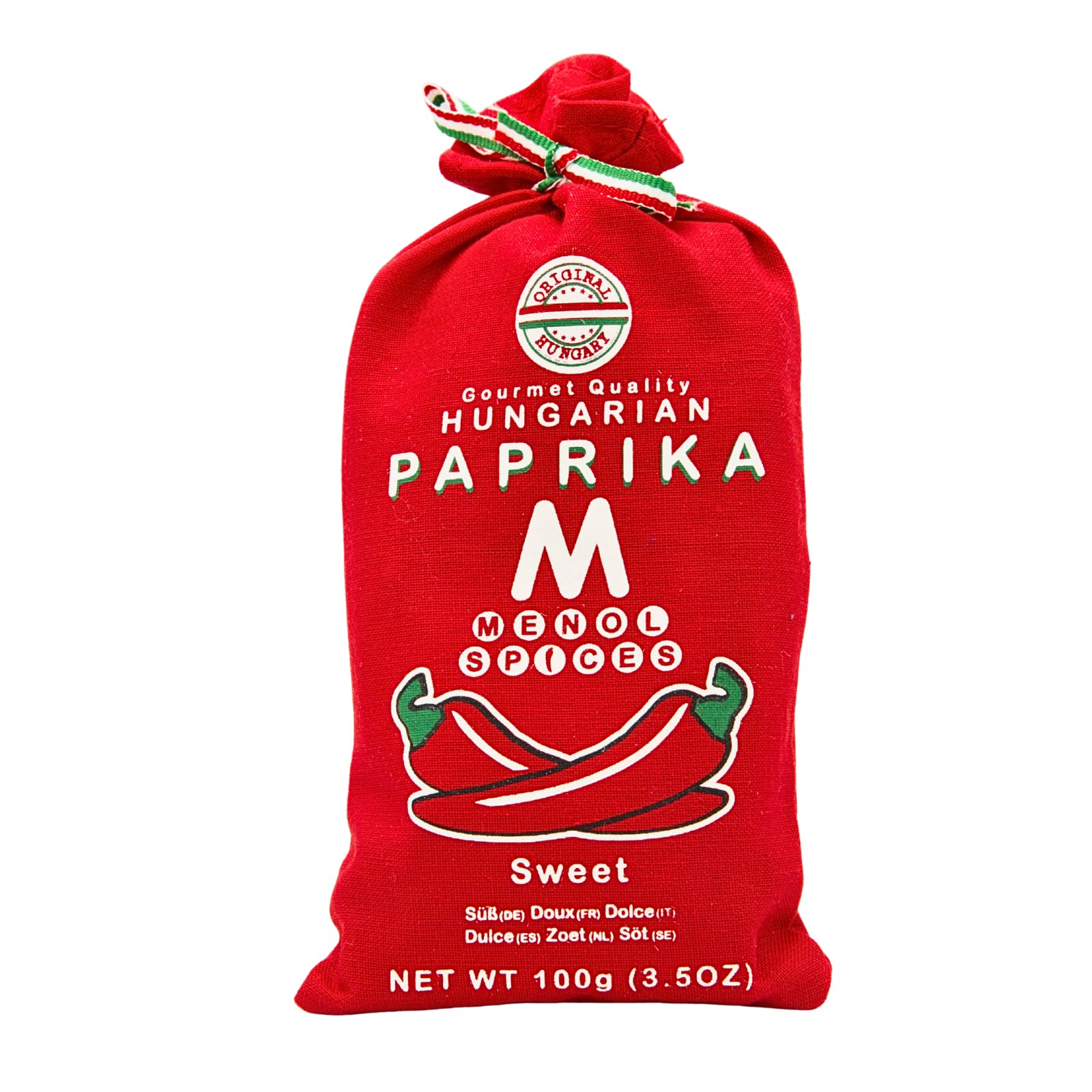 Menol Spices Authentic Hungarian Sweet Paprika Powder (Sweet 100g) Premium Gourmet Quality, Produced in region of Szeged, Hungary, Vibrant Red, Incredible Flavour