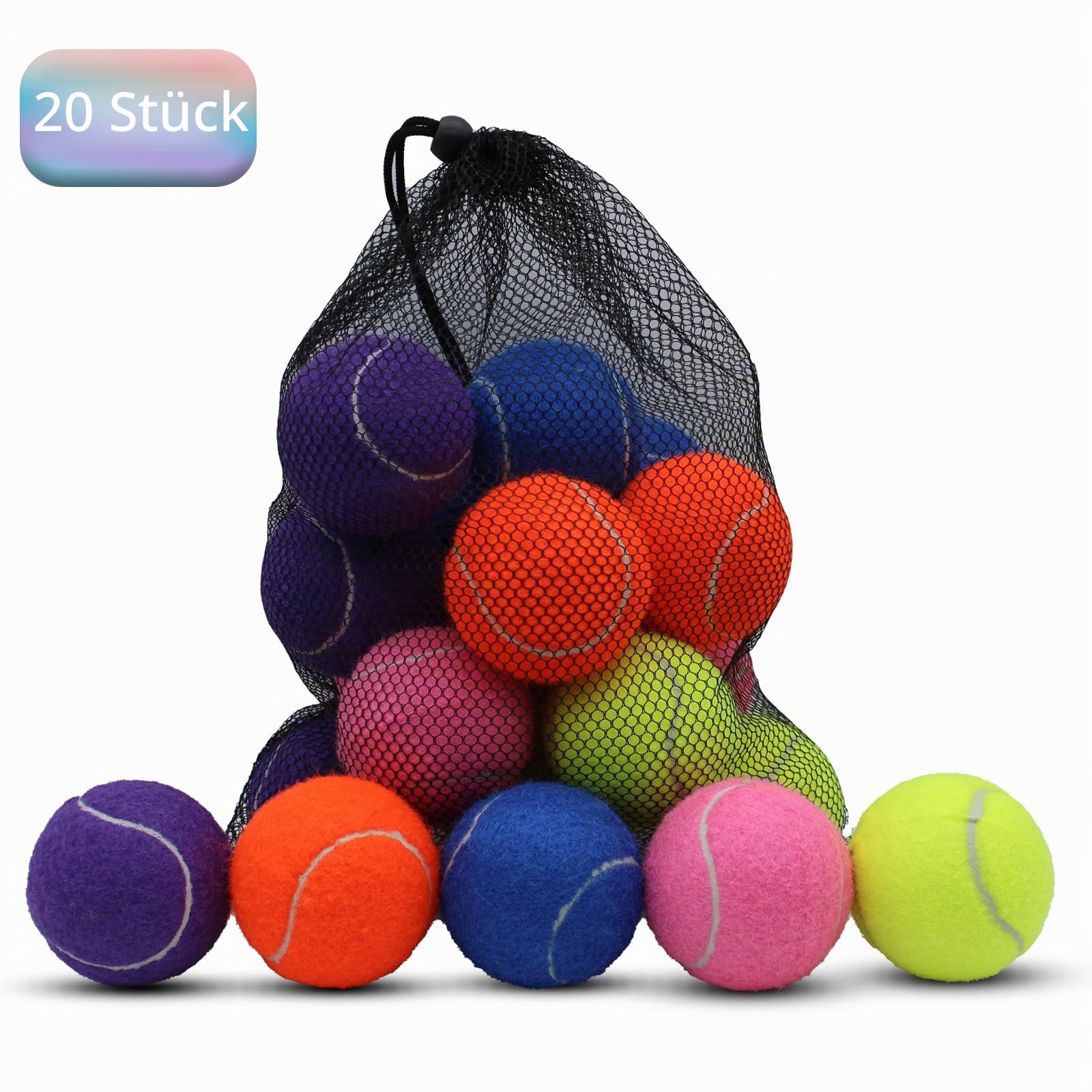 SHYUJAJIE Tennisbälle, 20 Stück, Trainings-Tennisbälle, hohe Elastizität, Übungstennis für Anfänger, Übungsbälle für Haustiere und Hunde