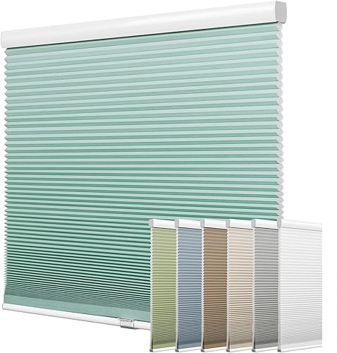 Keego Persianas celulares sin cordón para filtrar la luz, persianas de panal para ventanas, cortadas a medida, con cancelación de ruido, para el