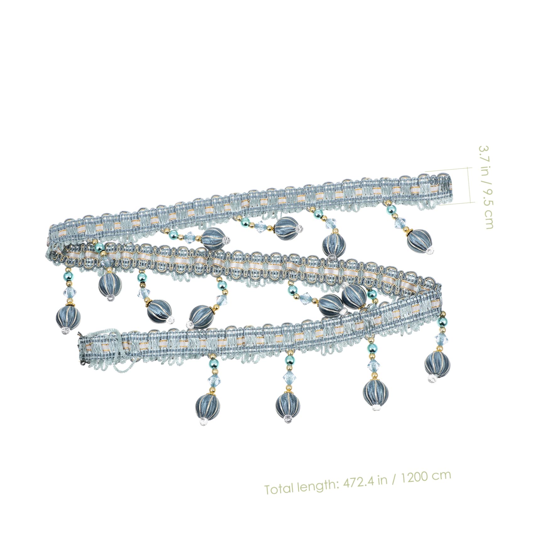 VILLCASE Garniture Perlée à Pompon Franges de Perles pour Loisirs Créatifs Pompon Décoratif Perles Fournitures pour Rideaux et Garnitures
