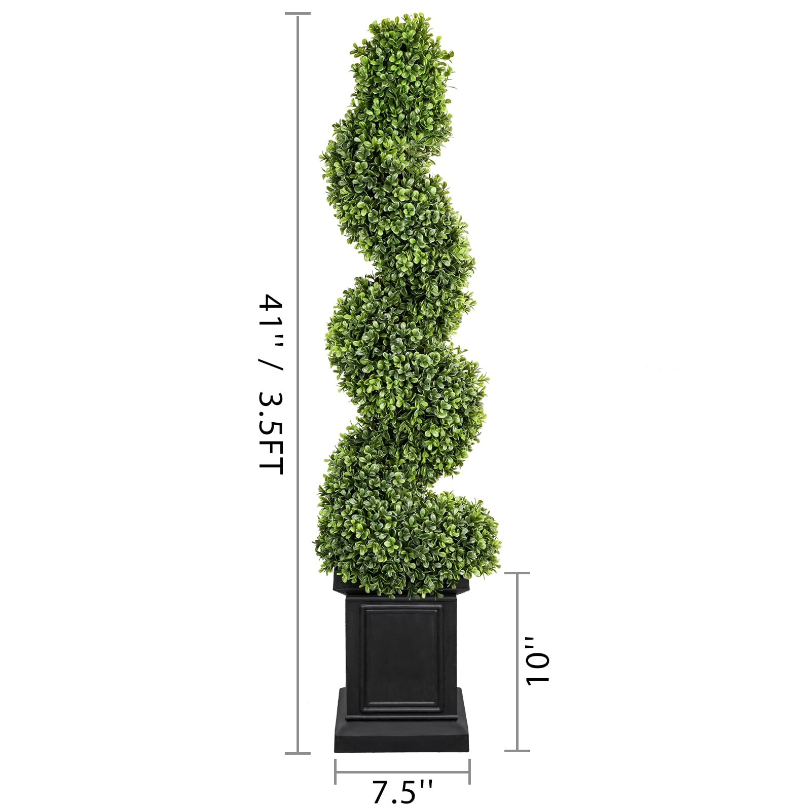 Lot de 2 topiaires d'extérieur en buis Artificiel, 1,2 m de Haut, Arbres de Porche extérieurs, Fausses Plantes topiaires Vertes Toute l'année, Arbres artificiels d'extérieur avec Pot Robust