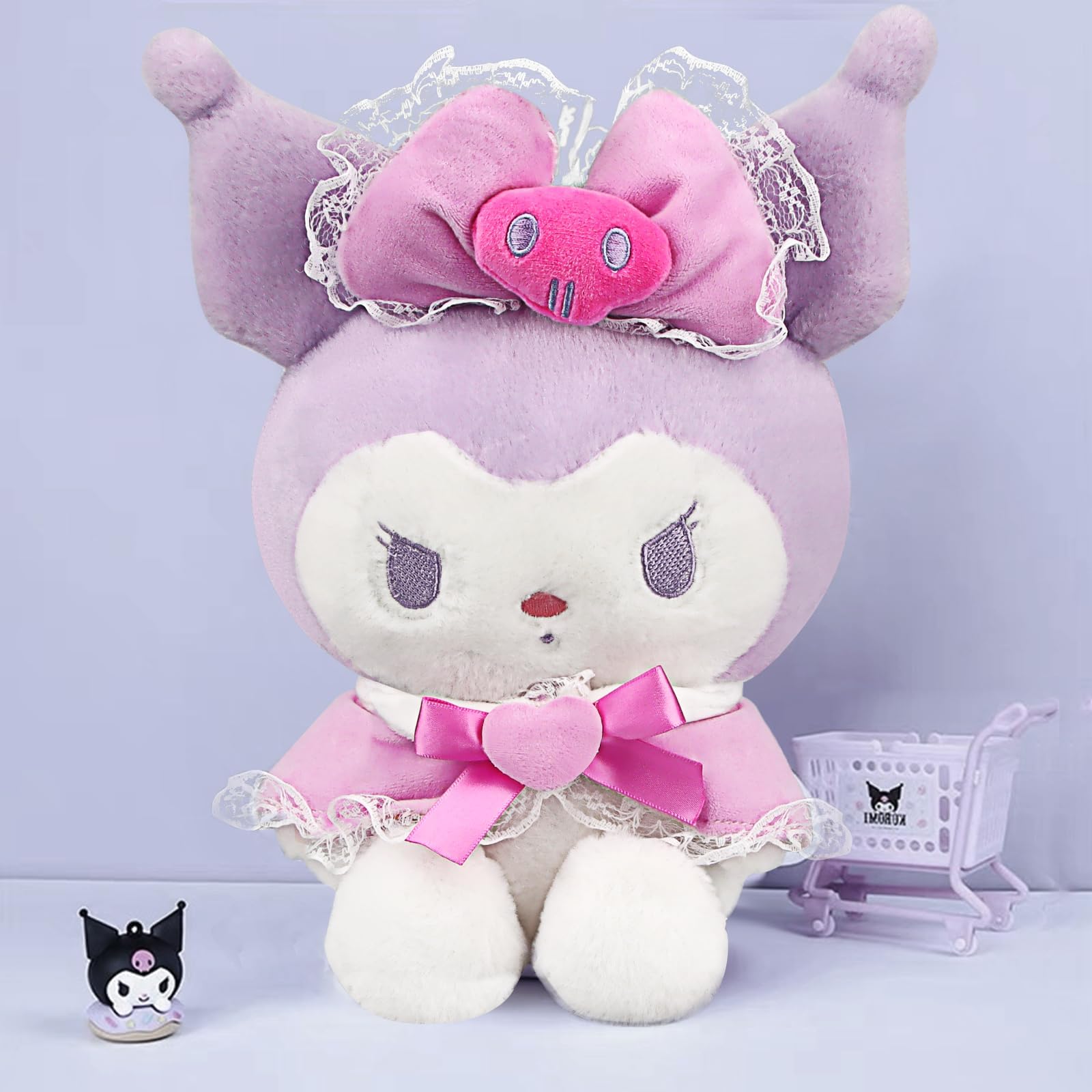 Powmag Kuromi Plush Toy, Kuromi Plush Doll Toys, 20cm Kuromi Cartoon Animal Figure, Birthday Gifts for Boys and Girls Fans