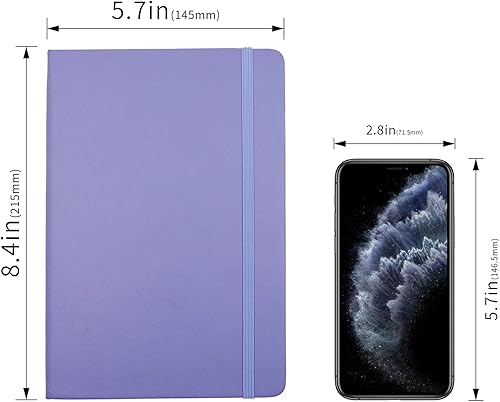 Miniatura 3 de Deziliao - Cuaderno de tapa dura de 160 páginas, cuadernos a rayas para el trabajo, papel grueso prémium de 100GSM, con bolsillo, tamaño mediano de