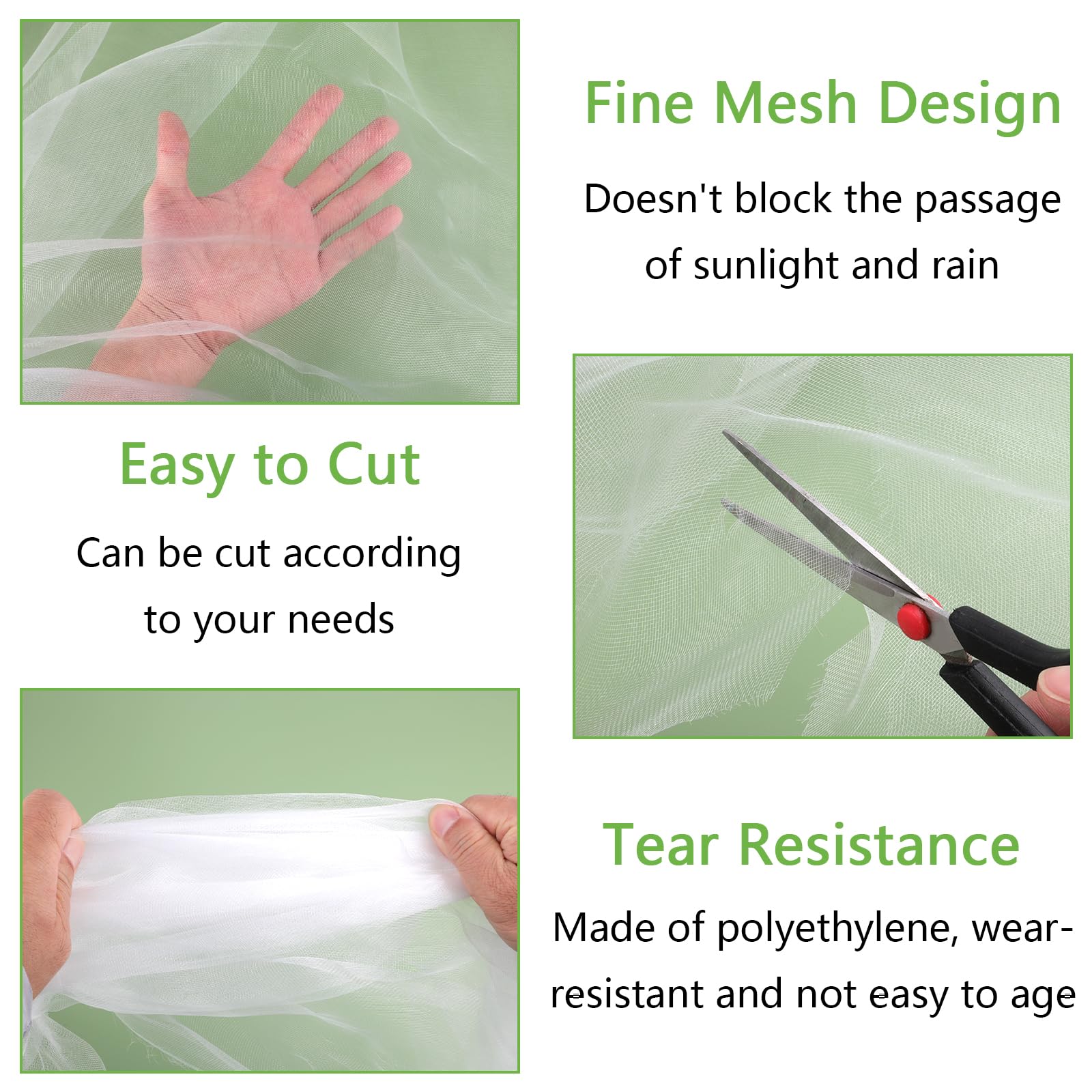 Maxmoc Garden Netting, Fine Mesh Insect Netting 3M x 5M, White, 3 x 5M - Image 3