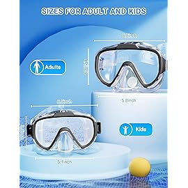 Norabidea Swim Goggles Adult Kids, Anti Fog Swimming Goggles with Nose Cover ,No Leaking Clear Snorkel Dive Mask 180 Wide View Men Women Youth Boys Girls