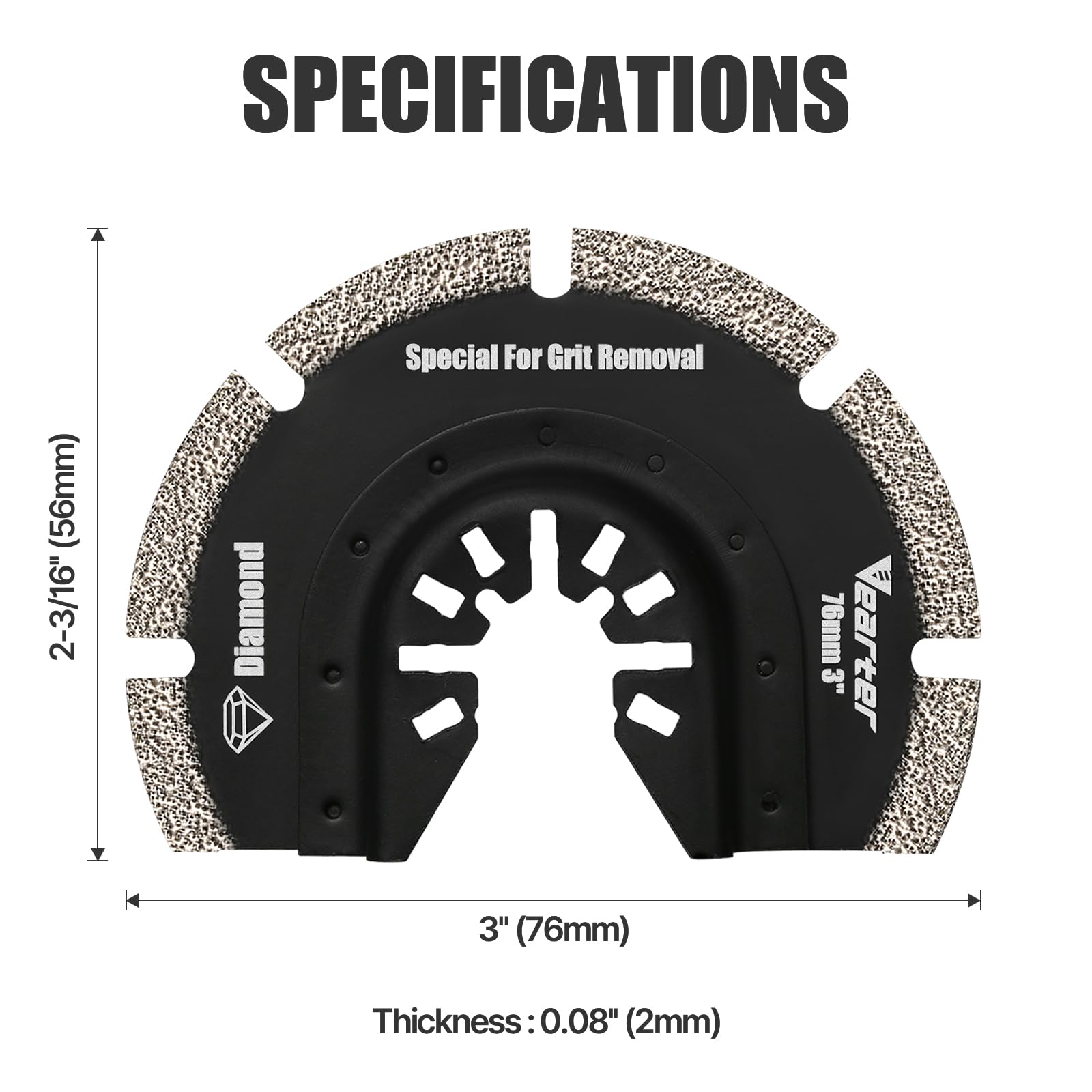 5 utensili diamantati multifunzione con adattatore, lame multiuso, strumento oscillante per piastrelle di ceramica, mattoni cavi, cemento, piastrelle morbide, muratura