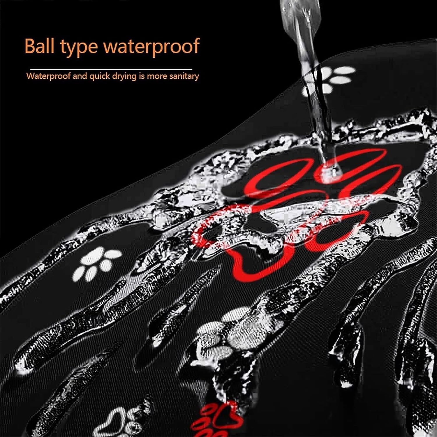 Paw Print 4PCS/Set Shower Curtain Cartoon Dog Animal Footprint Doodle Bathroom Sets with Shower Curtain and Rugs and Accessories 70.8×70.8