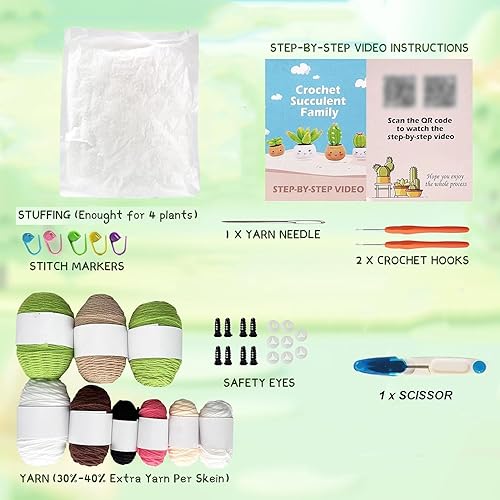 Miniatura 2 de TMYIOYC Kit de ganchillo para principiantes, kit de tejido de ganchillo todo en uno, kit de inicio de ganchillo para adultos y niños con tutoriales