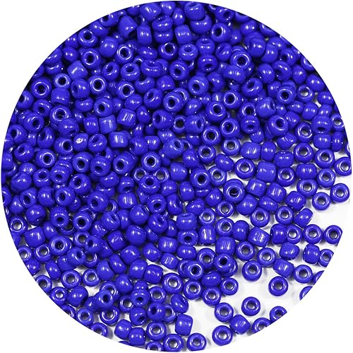 Bala&Fillic Cuentas de semillas de color azul oscuro opaco de 0.157 pulgadas (0.157 in), aproximadamente 1200 piezas3.53 oz en bolsa, 60 cuentas de