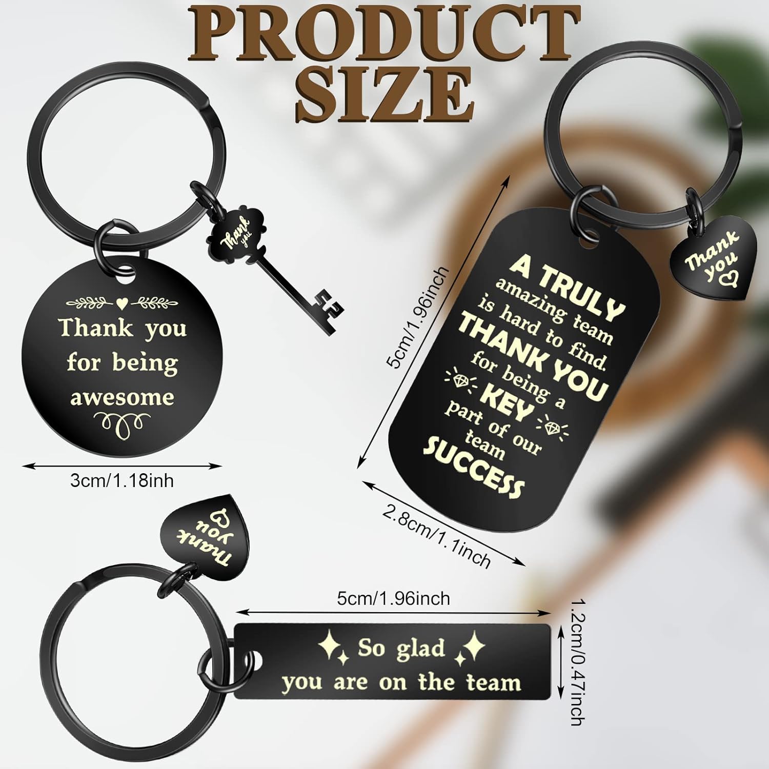 Kathfly 12 Pcs Employee Appreciation Gifts for Coworker Thank You Keychain Bulk Administrative Assistant Gift - Image 2