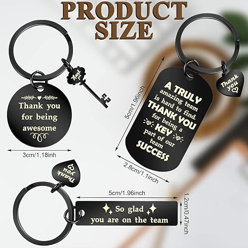 Vista 2 de Kathfly 12 llaveros motivacionales de agradecimiento para compañeros de trabajo para empleados, compañeros de trabajo, trabajadores sociales, 12