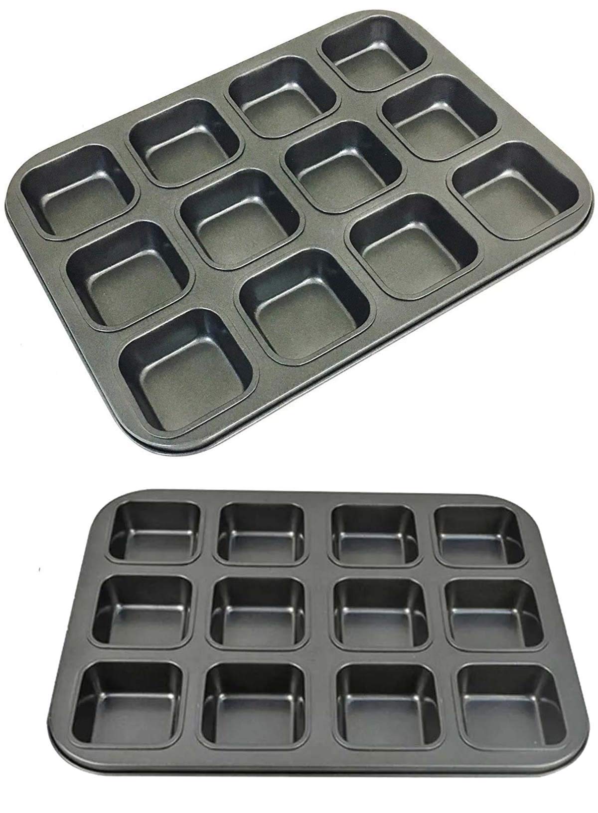 Brownie Tray, Non-Stick Carbon Steel Bakeware, Easy-Release and Durable Design for Perfect Brownies, Bars, and Mini Desserts (12 Cups)-image-19