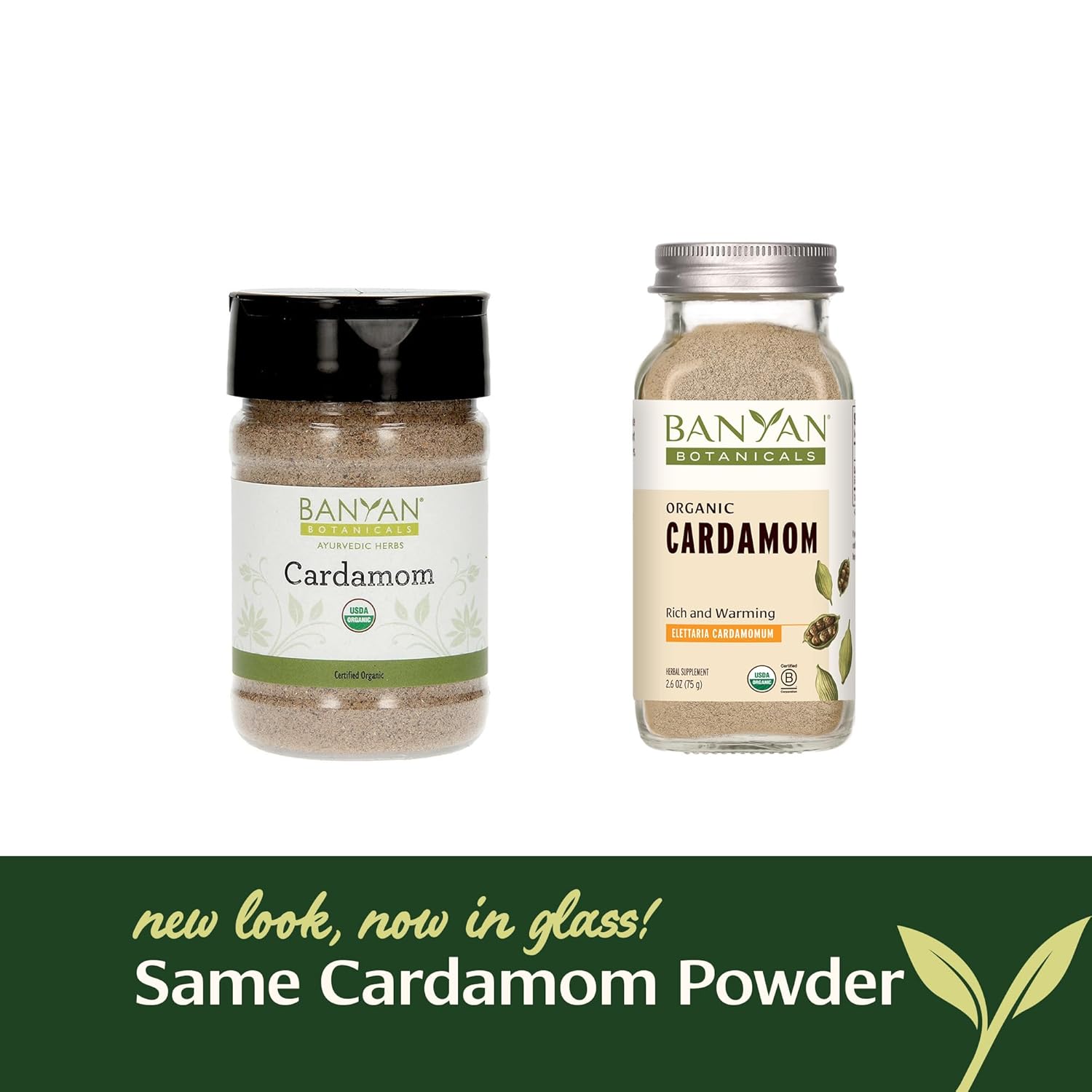 Banyan Botanicals Organic Cardamom Powder – Flavorful & Aromatic Ground Cardamom Powder for Baking, Cooking, or Tea – Supports Healthy Digestion* – Spice Jar – Non-GMO Sustainably Sourced Vegan