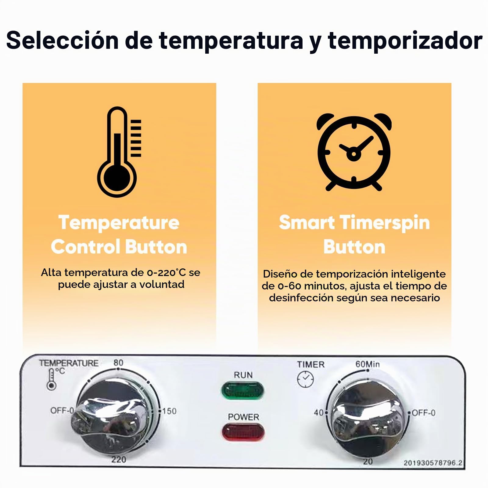 Esterilizador de alta temperatura,autoclave esterilizador de calor seco de gran capacidad,esterilizador de aire caliente con control de temperatura y temporizador,adecuado para herramientas el cabello