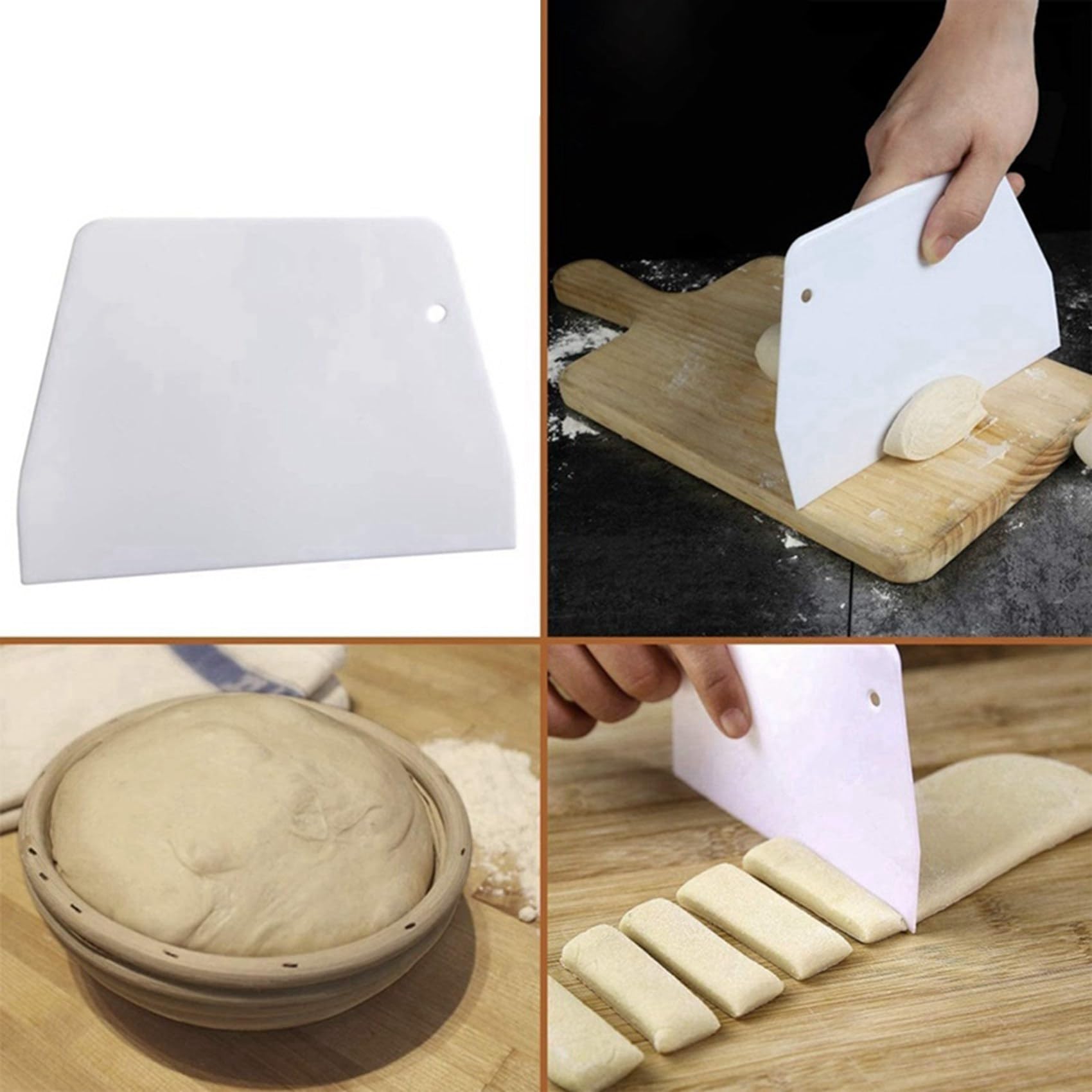 Juego redondo, 8 cestas de levadura para pan y masa de pan, cesta de fermentación Banneton con insertos de , juego de espátulas redondas