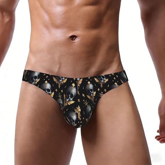 Men'S Bikini Briefs Low Rise Underwear-Skull