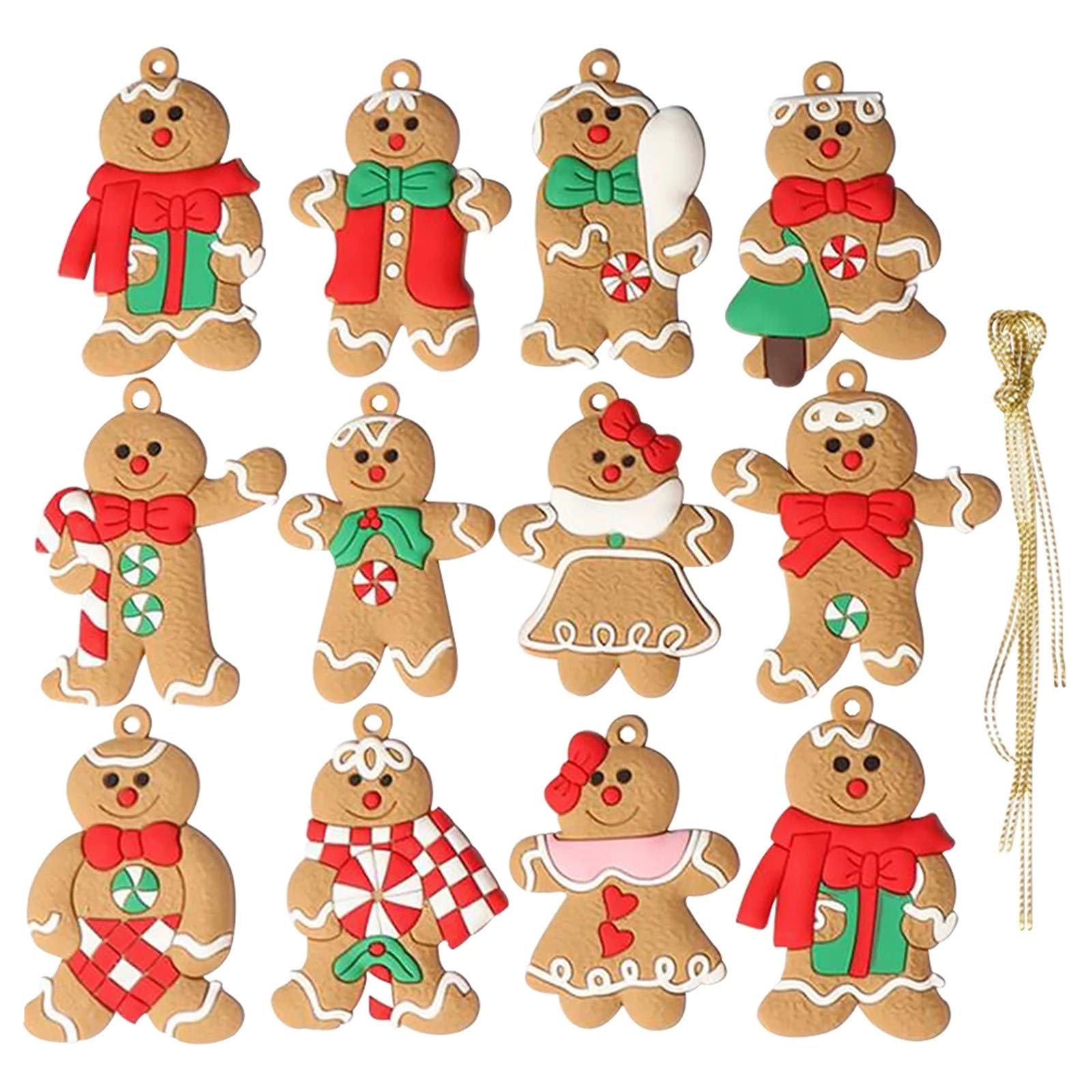 Amazon.co.jp: クリスマスオーナメント ジンジャーマン 12個セット