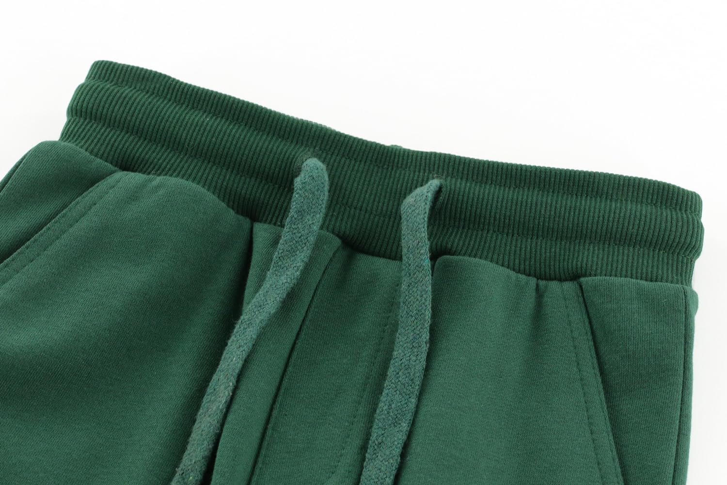 KISBINI Little Boys Cotton Sweatpant Elastic Sport Pant for Children Green 11-12 Years