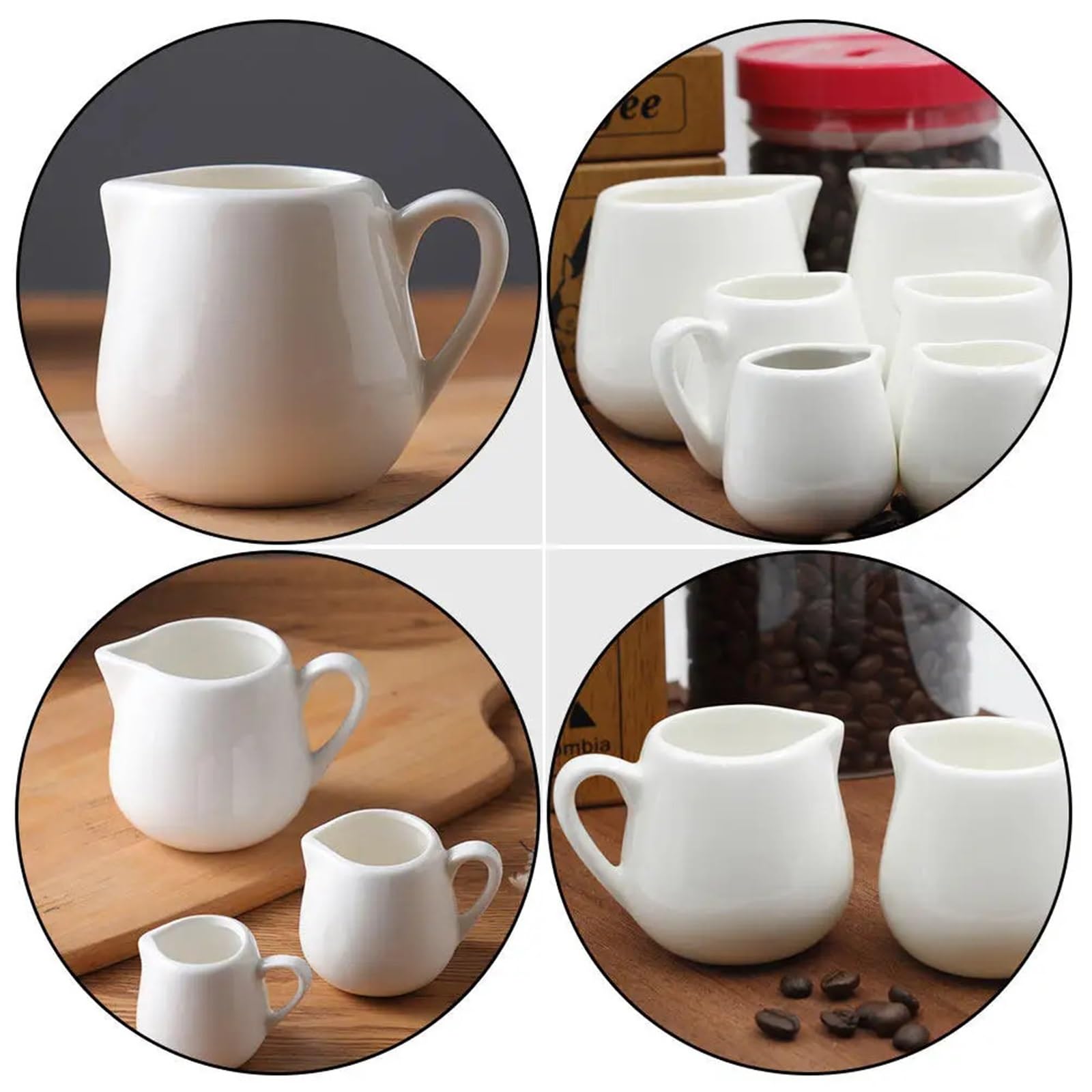 2 ensembles (6 pièces) de pots à lait, tasses café en céramique pour Lait, Café, Sauce