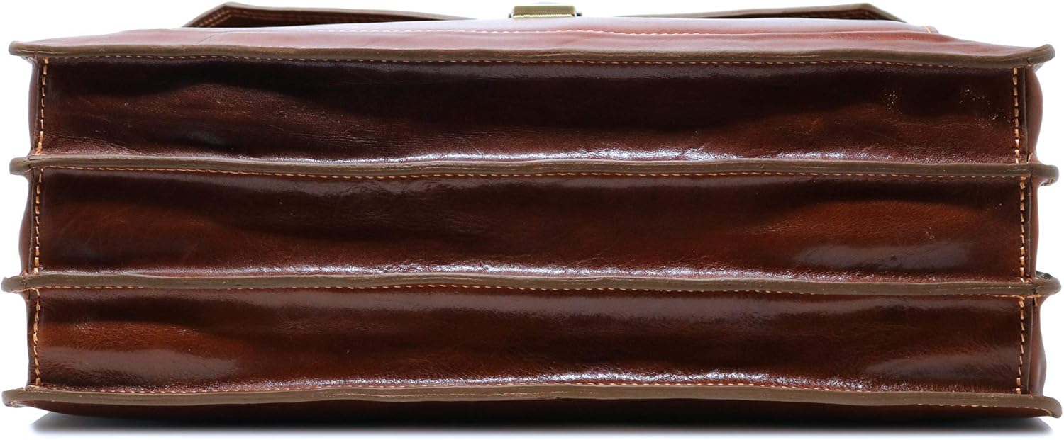 Floto Venezia Vecchio Brown Briefcase Attache Lap-top Case