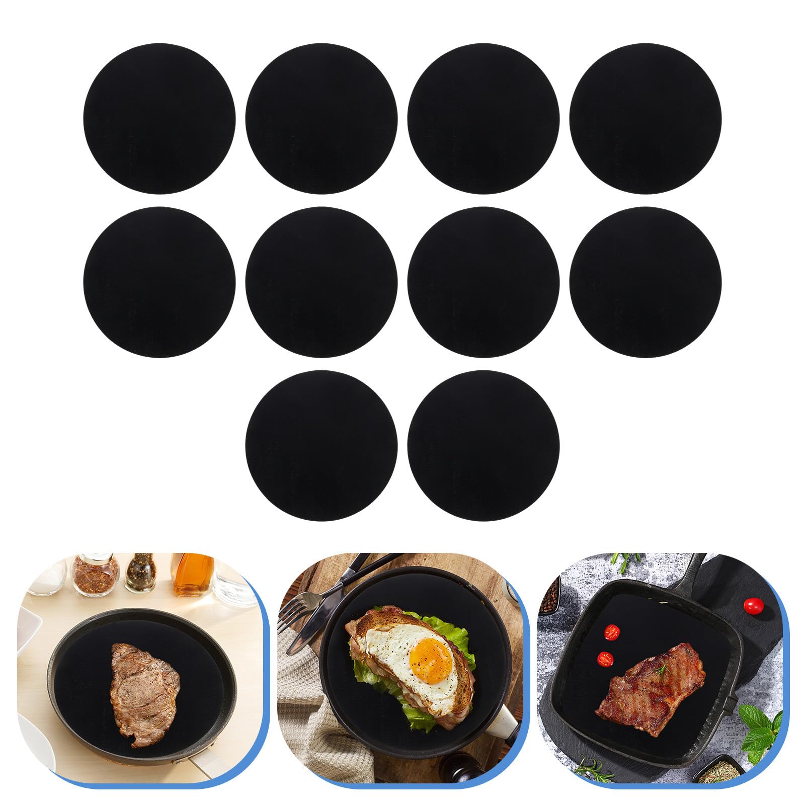 10 Almohadillas Antiadhesivas de Ptfe para Hornear, Resistentes al Calor, Revestimientos Reutilizables para Sartenes y Freidoras de Aire, Tapetes para Barbacoa y Cocina, Color
