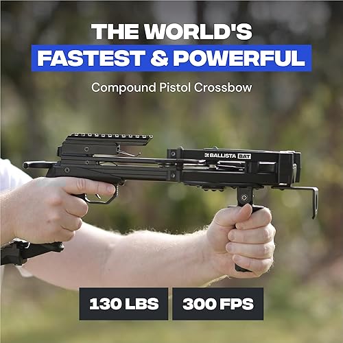 Miniatura 2 de BALLISTA BAT Compound Mini Crossbow - Small Crossbow for Hunting, Fishing and Target - 300 FPS, 130 Lbs, 2.46 lbs