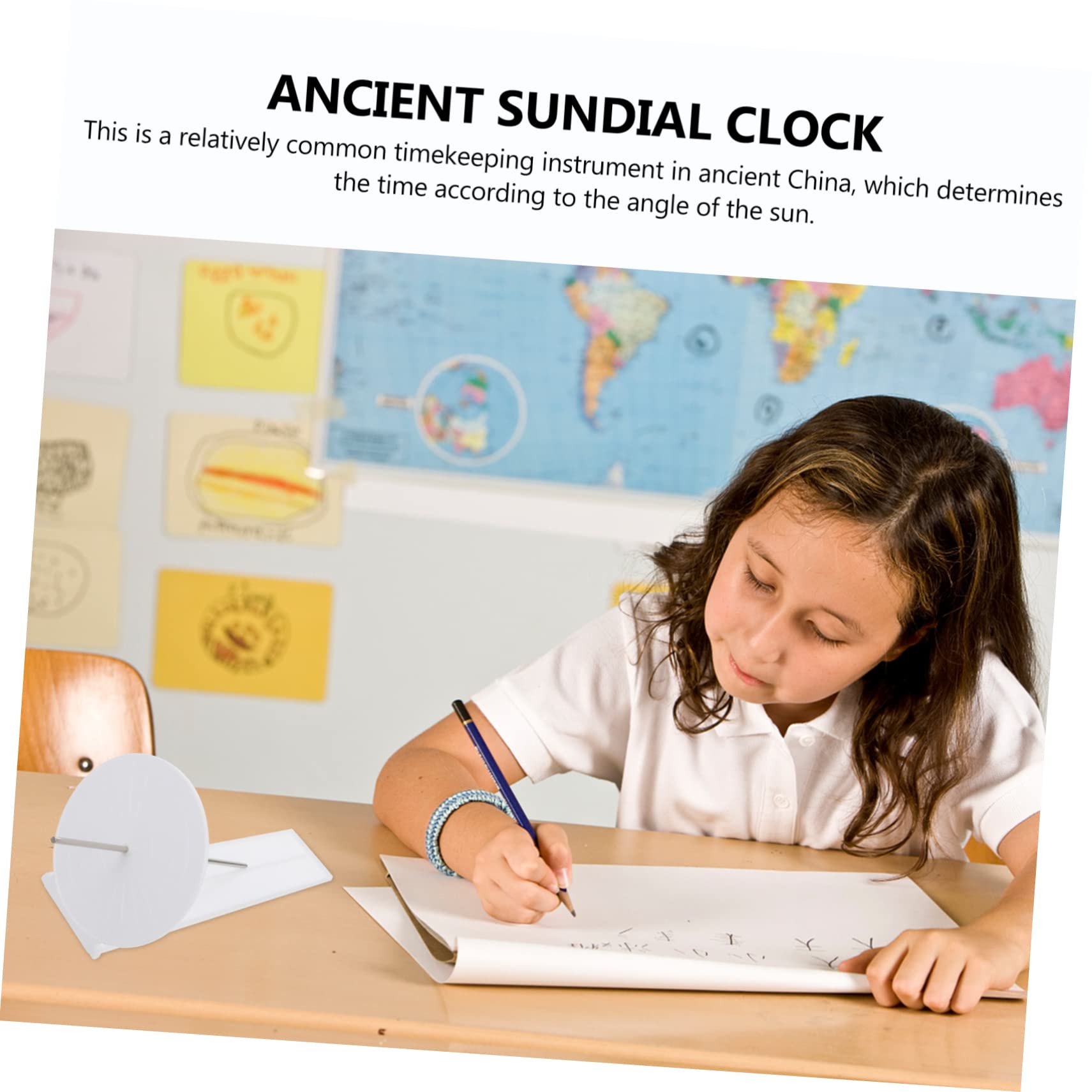 Abaodam 2pcs Equatorial Sundial Clock Creative DIY Scientific Measurer for Learning and Observation Ancient Shadow Clock Model for Boys and Girls and Teachers