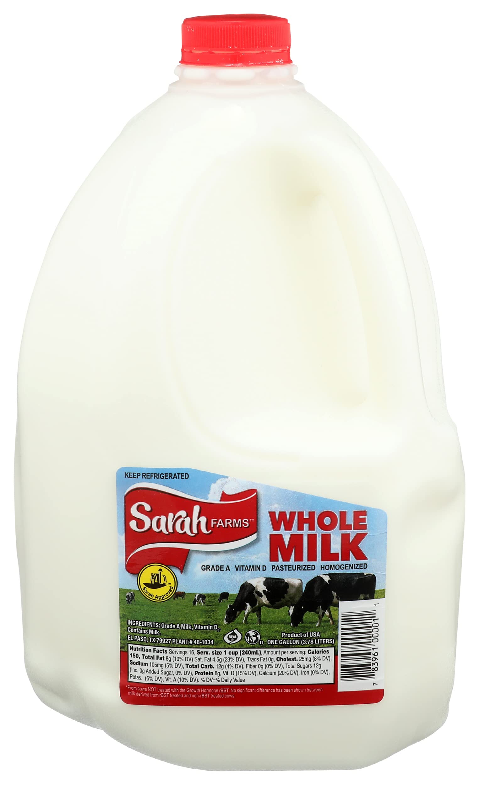 Amazon.com: SARAH FARMS Leche homogeneizada, 128 FZ : Comida