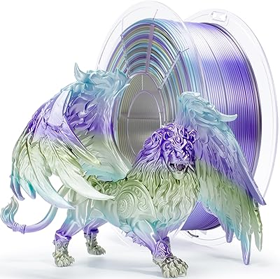 19 – ZIRO Fast Color Gradient 1.75mm PLA, Color Gradient Shine Surface Material for 3D Printing, Glossy Rainbow PLA Filaments, Fit Most 3D Printe…