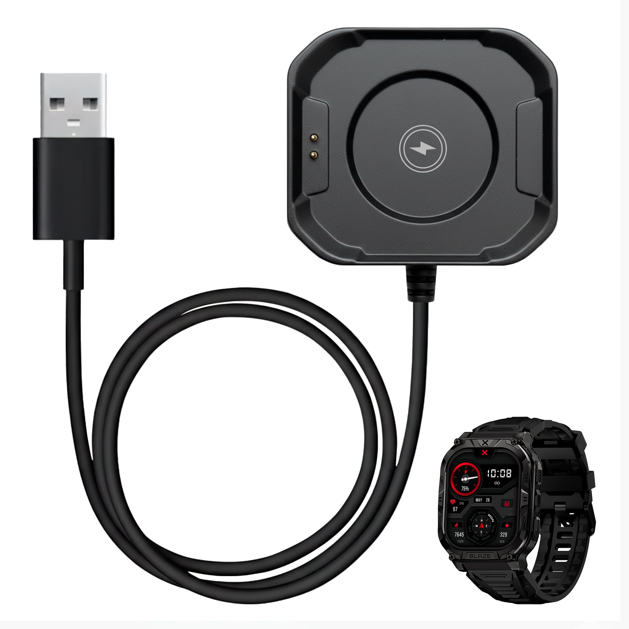 Carbinox USB Charger Compatible for Carbinox Smartwatch - Fast Charging Speed, Sleek Design, Reliable Functionality (Carbinox Blaze S)