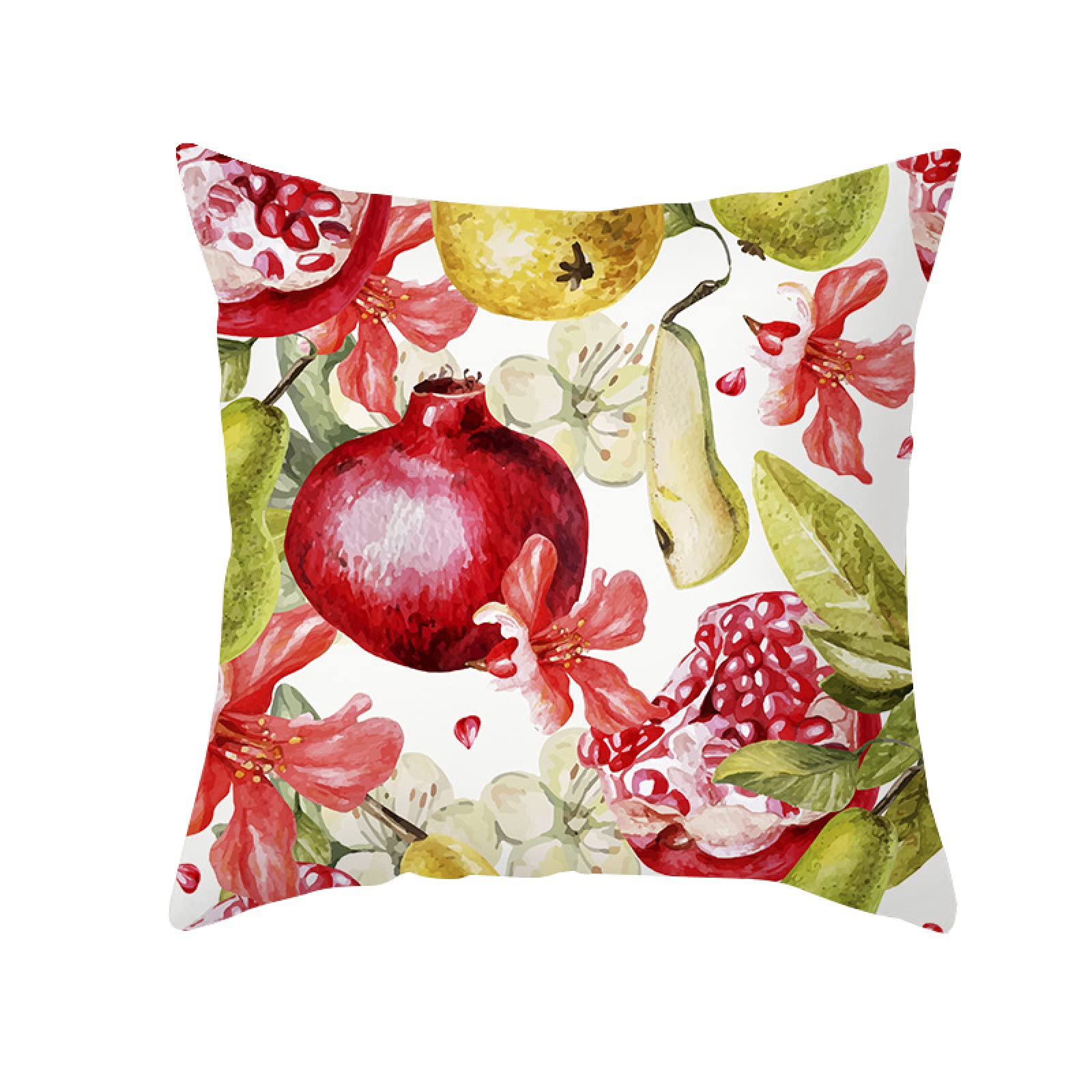 Cushion Covers Red Fruit Pattern Pillow Cases Soft Linen Bed Cushions with Covers Included Washable Sofa Cushions with Invisible Zip Pillowcase Breathable Pillow Cover Cushion Cover 40x40cm/1 Pack