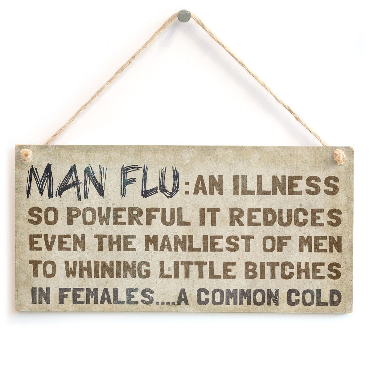 Man Flu: Dictionary Definition - Funny Family Dad Husband Boyfriend Man Flu Sign