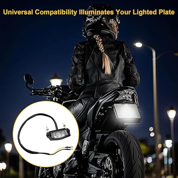 Universal Motorcycle Number Plate Light 12V Waterproof LED Motorbike | License Plate Lamp, 3-LED Auto License Plate Light Rear Tail Lamp Registration Plate Light White Simple 2 Wire Connection