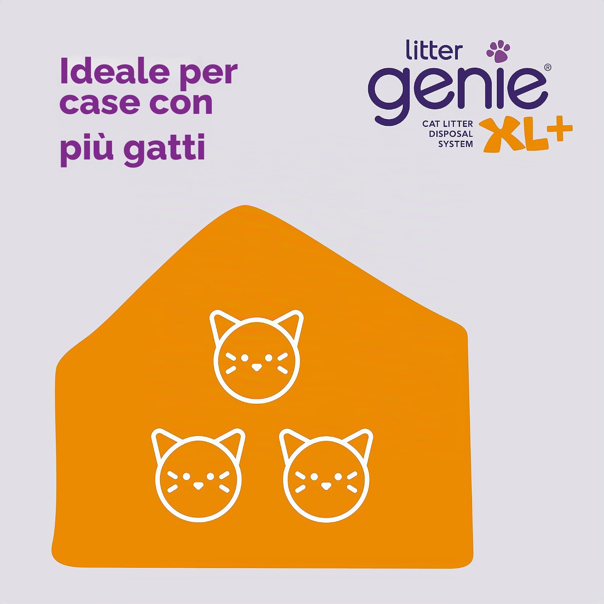 Litter Genie XL+ Secchio | Sistema di smaltimento dei rifiuti della lettiera per Gatti per Il Controllo degli odori | Include 1 Sacchetto di Ricarica Jumbo