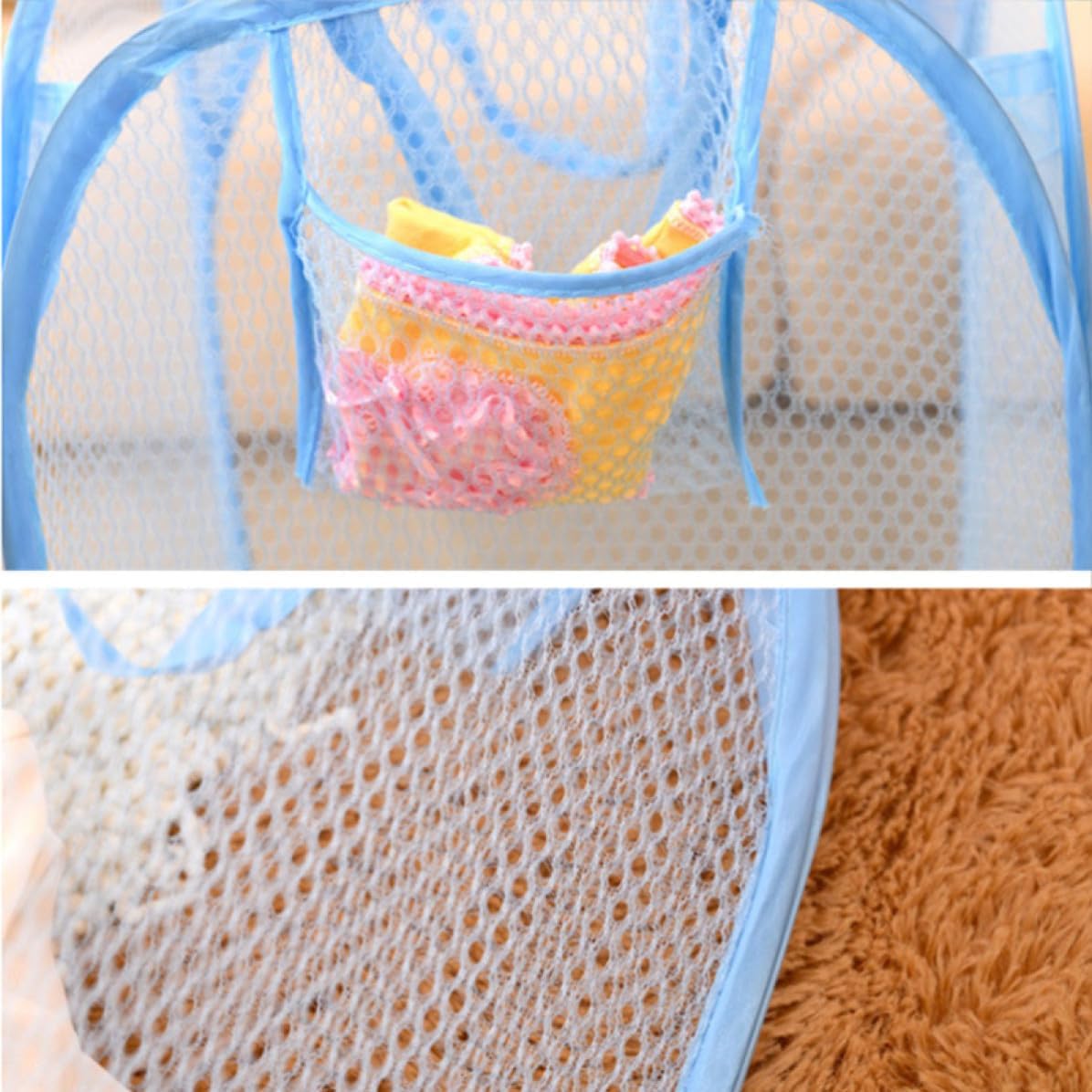 YARNOW Foldable Laundry Basket Pop-up Hamper with Nylon Steel Wire, Convenient Storage for Dirty Clothes, Lightweight and Sturdy Clothes Hamper for Home Use, Pink