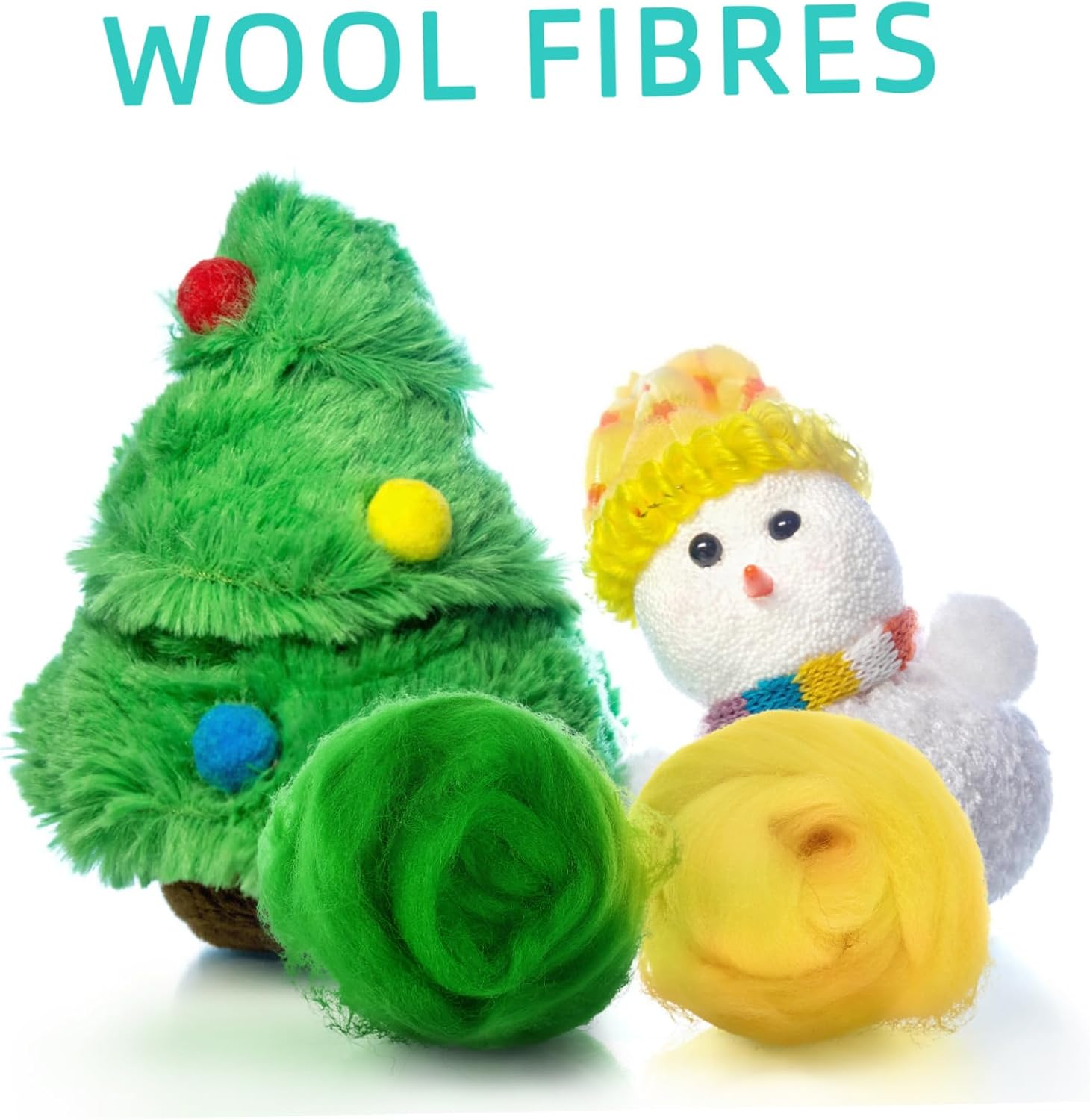 IMIKEYA Needle Felting Wool Multi Colors Fiber Yarn DIY Felting Supplies Pack Craft Felt for Hand Knitting
