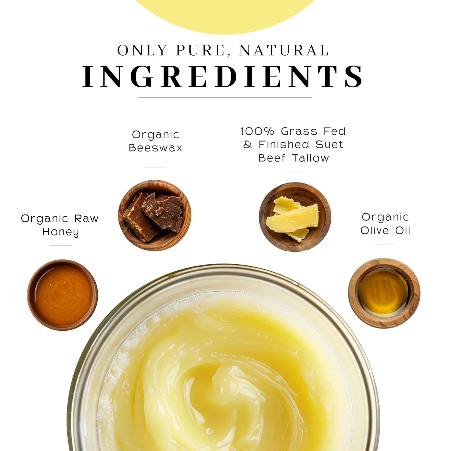 Vanman's Tallow and Honey Balm With No Added Scent - Beef Tallow Face Moisturizer with Grass-Fed/Finished Beef Tallow for Skin, Organic Raw Honey and Beeswax, Cold Pressed Olive Oil - 2 oz - Image 2