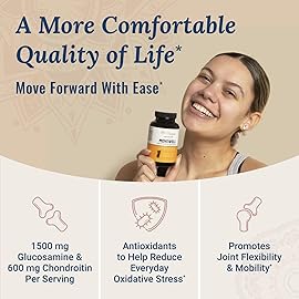 MoveWell by LiveConscious Glucosamine Chondroitin with MSM, Hyaluronic Acid, and More | Joint Health Supplement (2-Pack)