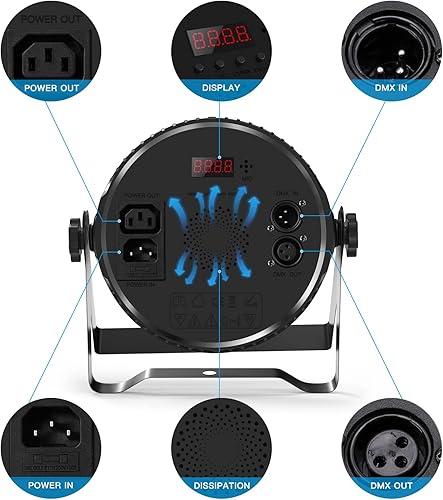 Miniatura 5 de Luces de escenario, UKing LED Par de luces RGBW DJ, iluminación de escenario de 14 x 6 W, luces verticales para eventos activadas por sonido y