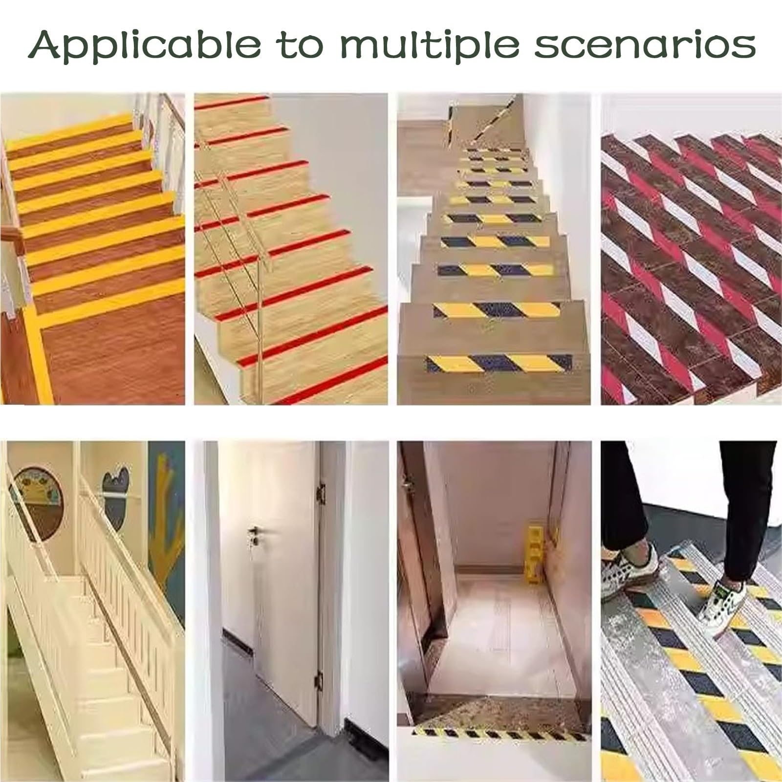 Genérico cinta escaleras Tiras Antideslizantes Para Escaleras De 10, 20, 30, 40 Y 50 M De Largo, Cinta Decorativa, Cinta Para Peldaños De Escaleras Departamentos(C,L W 40m x 50mm)