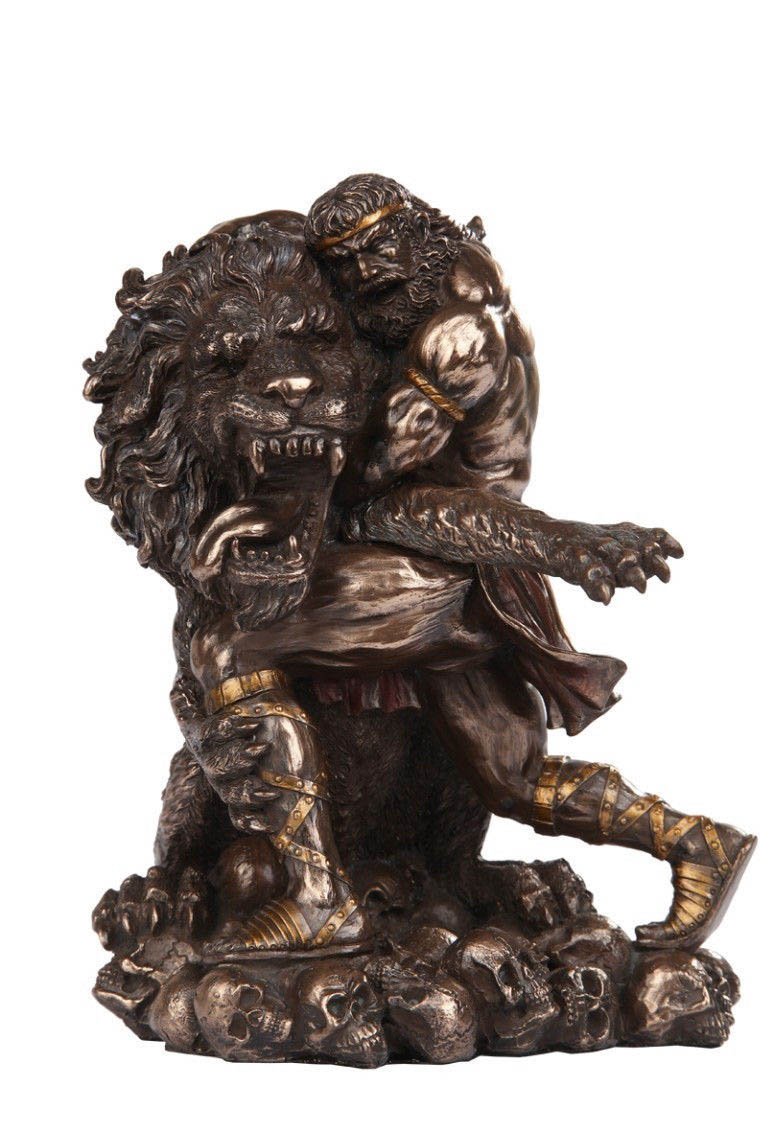 Buy Heracles Statue Figurine Zeus Son Hercules And Lion Greek Hero